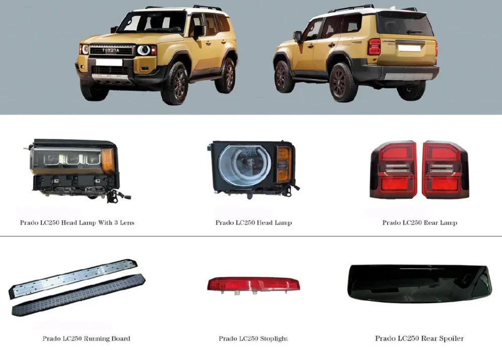 Запчасти и фары для Toyota Land Cruiser Prado VX 250 LC250 2024+ Тойота крузер крузак прадо обвес аксессуары