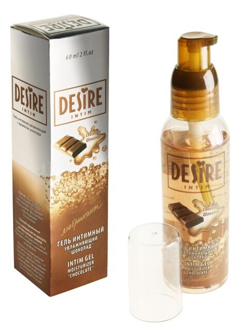 Гель-любрикант на водной основе Desire (шоколад) , 60 мл (Цвет: прозрачный)