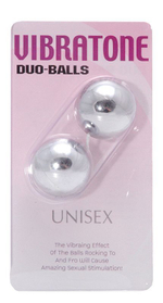Серебристые шарики VIBRATONE DUO BALLS SILVER BLISTERCARD (Цвет: серебро)