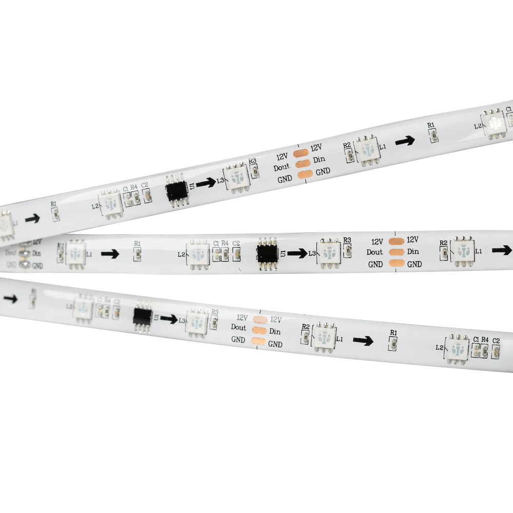 Светодиодная лента герметичная SPI-SE-B30-10mm 12V RGB-PX3 (7.2W/m, IP65, 5060, 5m) (Arlight, бегущий огонь) 026369(2)