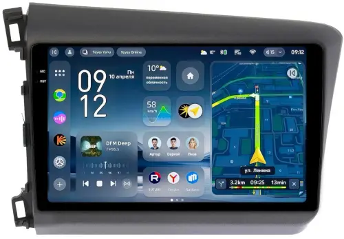 Магнитола для Honda Civic 9 седан 2012 левый руль - Teyes CC4-PRO монитор 9.5" 2K QLED на Android 13, Быстрейшая, Snapdragon 778G, ИИ, CarPlay, DSP, 4G SIM-слот
