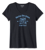 Футболка Women´s T-Shirt United V-Neck Rosebud Black Harley-Davidson