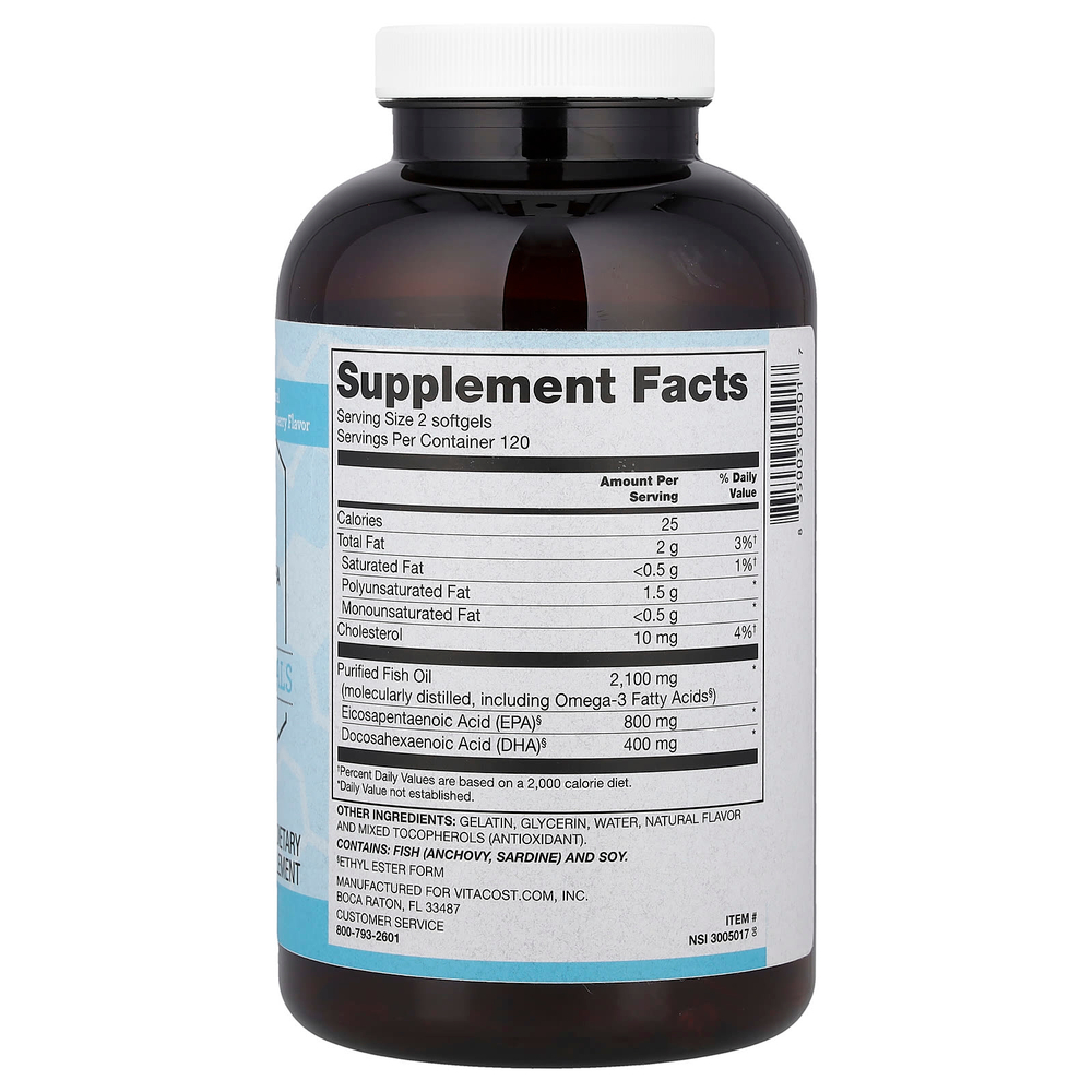 Vitacost, Synergy®, Mega EFA®, Natural Strawberry, 240 Softgels