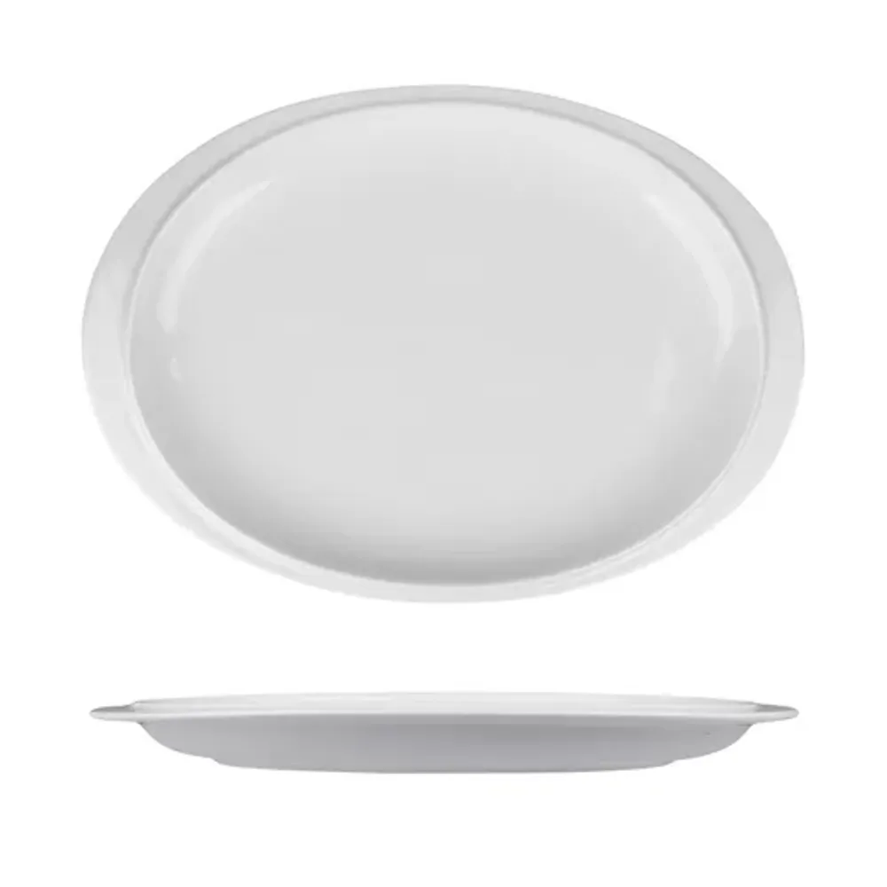 Блюдо овальное 30*21,5 см h3 см с бортом белое фарфор NEW P.L. Proff Cuisine [3]