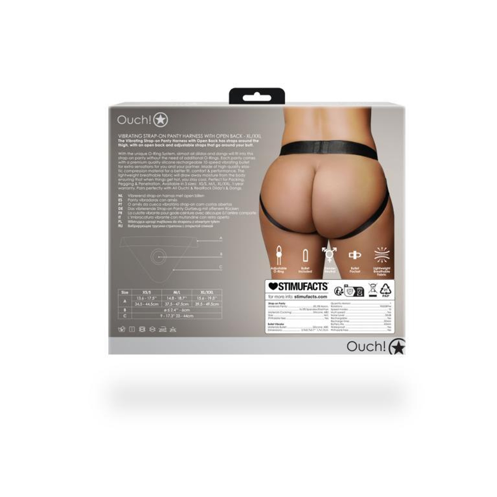 Черные трусики-джоки для страпона с вибропулей - размер XL-XXL (Размер: XL-XXL) (Цвет: черный)