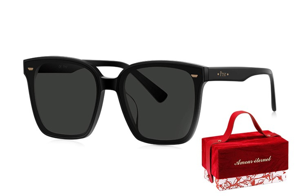 Prsr Plate Frame Square Sunglasses Unisex Black