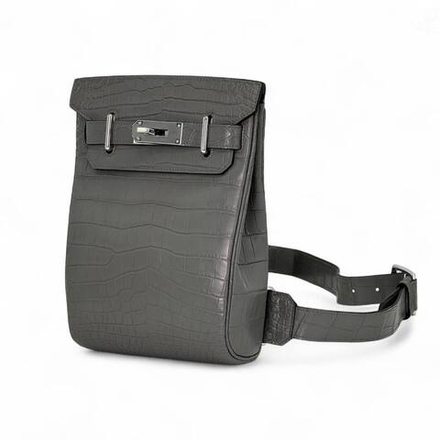 Нагрудная сумка-слинг Hermes из кожи крокодила