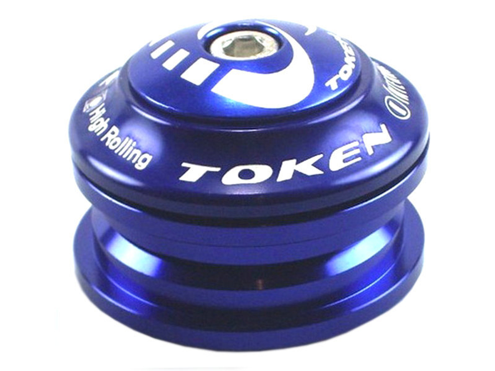 Рулевая колонка TOKEN TK011AM-BU 1-1/8" полуинтегрированная синяя 44/50x30мм, картридж. подш, инд у