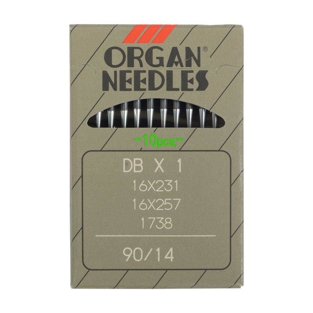 Иглы для промышленных швейных машин Organ DB*1738 / DB*1, 10 шт, 090 Иглы для промышленных швейных машин Organ DB*1738 / DB*1, 10 шт, 090