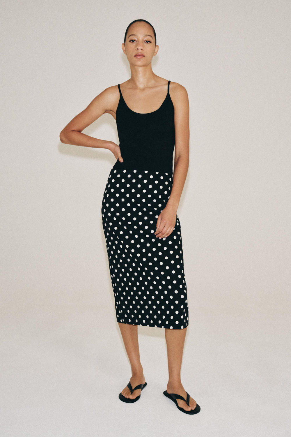 ЮБКА МИДИ В ГОРОШЕК — ZW COLLECTION — ZARA