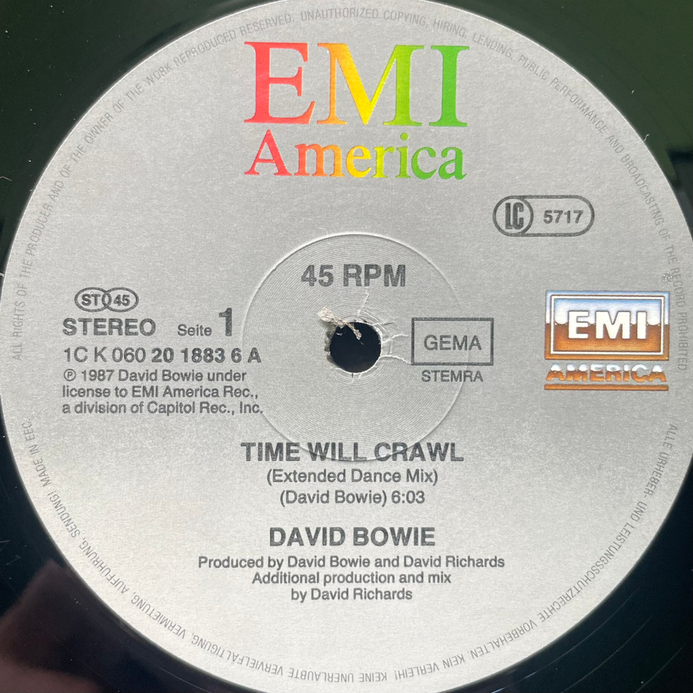 David Bowie ‎– Time Will Crawl (Европа 1987г.) 12", 45 RPM