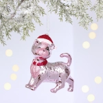Ёлочная игрушка «Кошка в колпачке» 9*3,5*10 см, Розовый