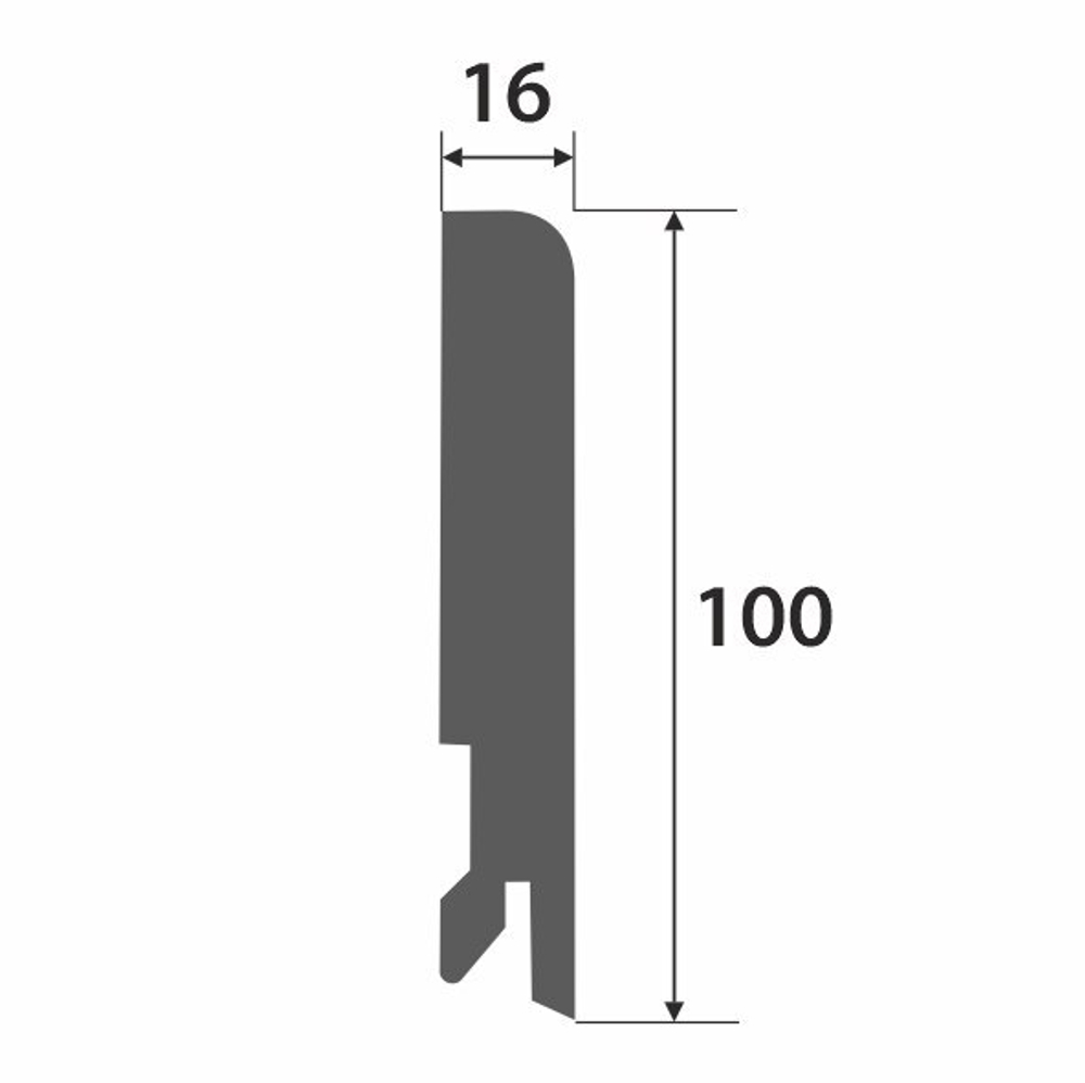 Плинтус МДФ ламинированный Лука Пл 100-10МДФ.2400.24067 скай грей 16x100х2400 мм