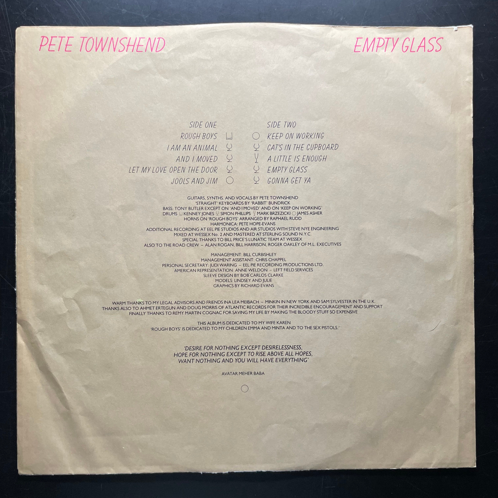 Pete Townshend ‎– Empty Glass (США 1980г.)