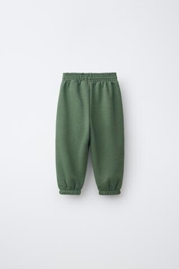 ZARA ОДНОТОННЫЕ БРЮКИ-ДЖОГГЕРЫ, МЯГКИЙ ЗЕЛЕНЫЙ