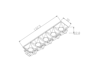Внутренний модуль отражатель без источника света на 45° SY, 20W, Черный, SY-45D-601255