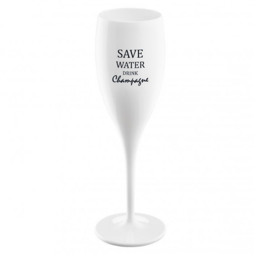 Бокал для шампанского с надписью SAVE WATER DRINK CHAMPAGNE, белый Koziol