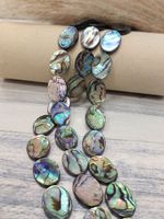 Бусина перламутр Blue Abalone Shell 20 х 15 мм, нить 19 см