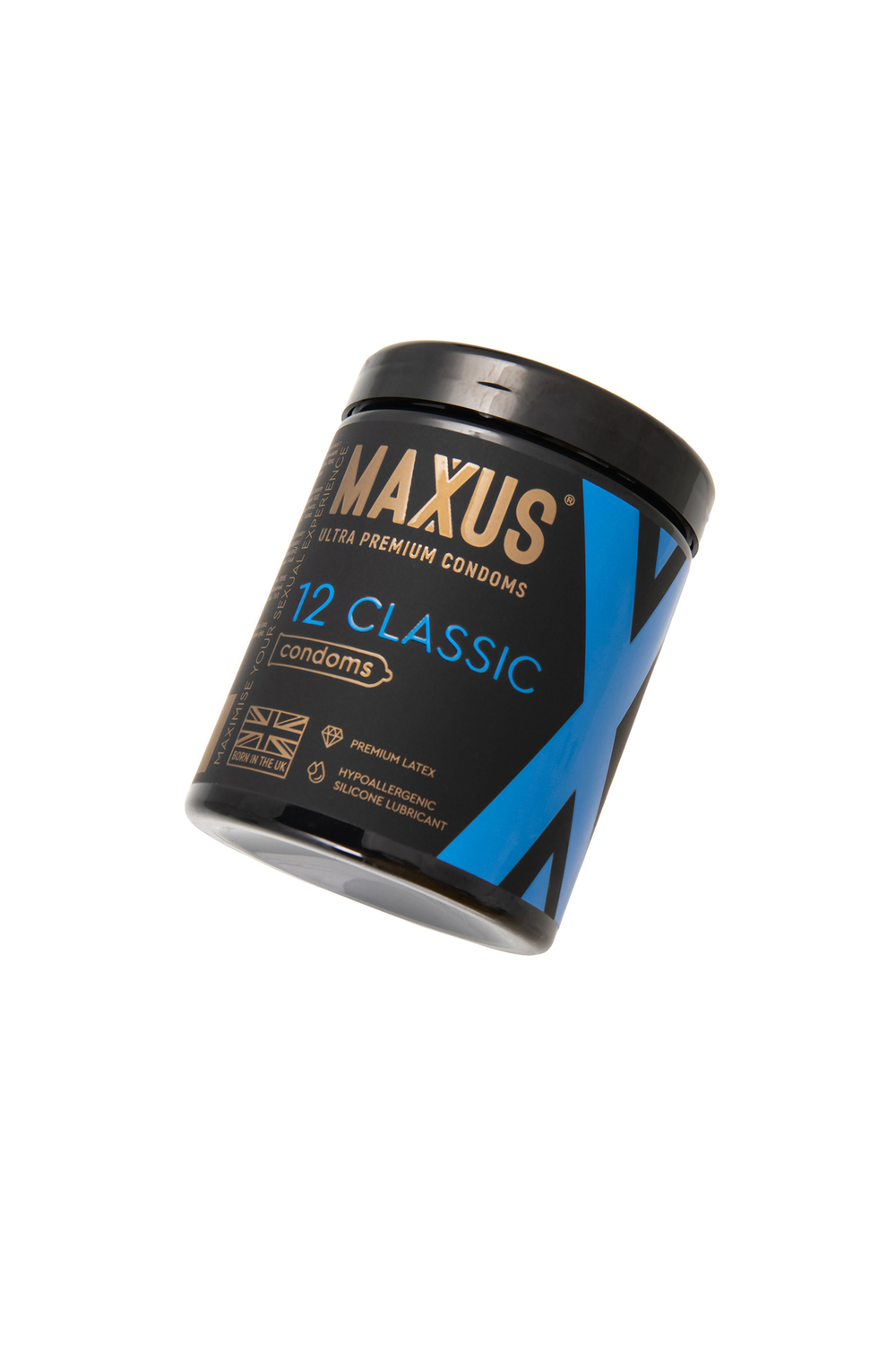 Классические презервативы MAXUS с железным кейсом, 12 шт