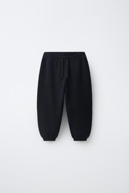 ZARA ТРИКОТАЖНЫЕ БРЮКИ-ДЖОГГЕРЫ, МОРСКОЙ СИНИЙ