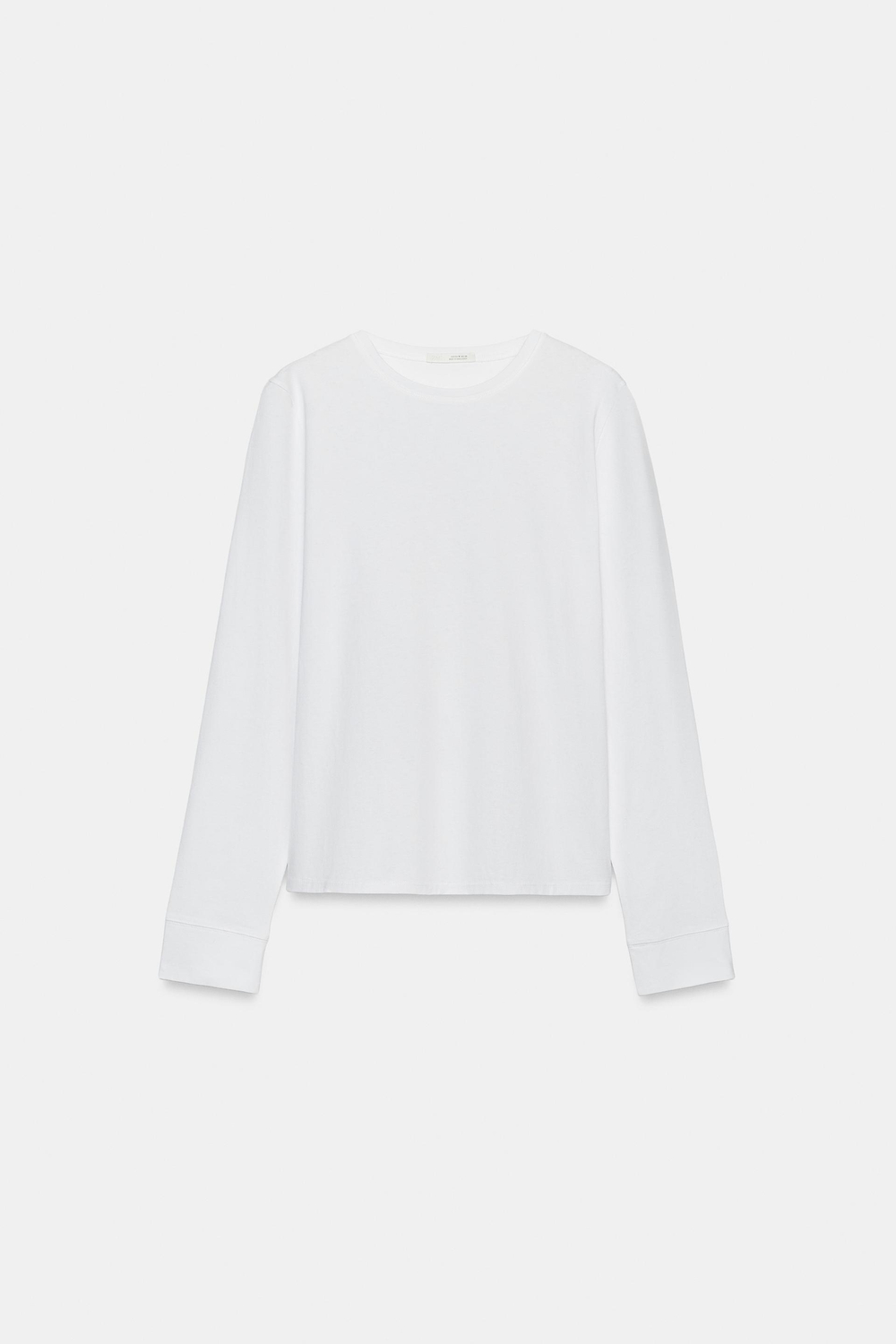 ZARA ФУТБОЛКА ИЗ РУСТИКАЛЬНОГО ХЛОПКА, БЕЛЫЙ