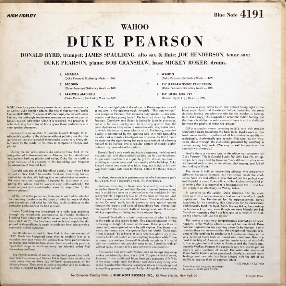 Duke Pearson / Wahoo (LP)