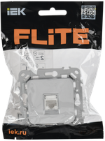 FLITE Розетка компьютерная RJ45 категория 6 UTP РК6-1-0-ФлА алюминий IEK