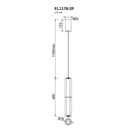 Подвесной светильник Instante Chrome FL1178-2P, LED