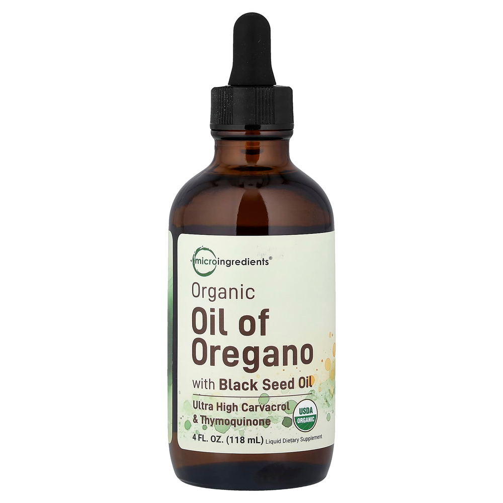 Micro Ingredients, органическое масло орегано с маслом чёрного тмина, 118 мл (4 жидк. унции)