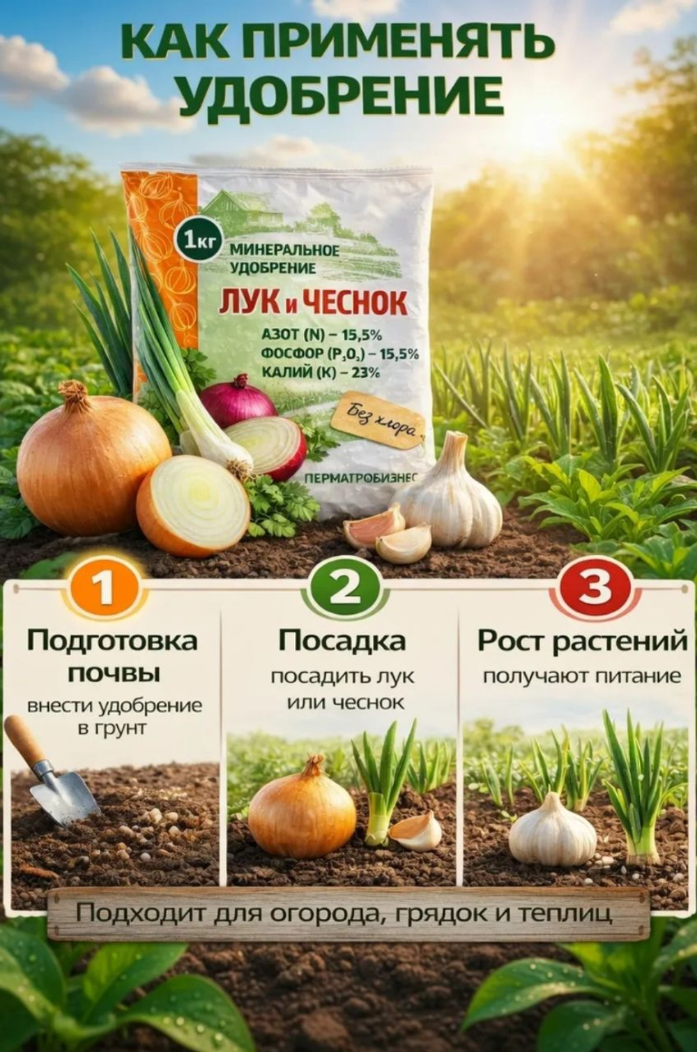 Минеральное удобрение Лук и Чеснок, 1 кг