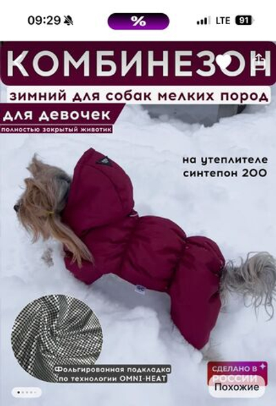 Зимний комбинезон с капюшоном (девочка) бордовый