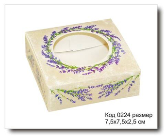 Коробочка код 0224 размер 7,5х7,5х2,5 см для мыла