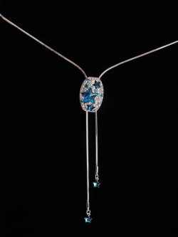Колье-галстук Звездное небо с подвесками и кристаллами Swarovski