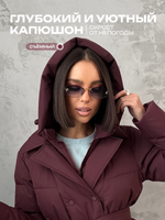 Куртка пуховик зимний длинный с капюшоном