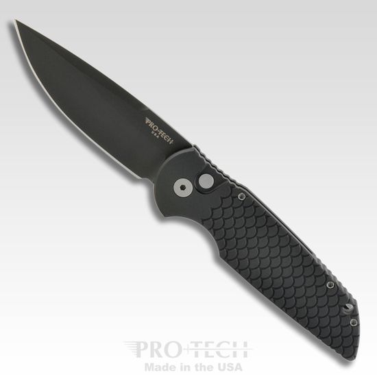 Автоматический нож PTTR-3X1 Tactical Response 3 - алюм. черн рук-ть Fish Scale, черн. клинок 154СМ