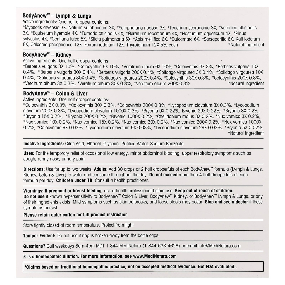 MediNatura, BodyAnew ™, 3 флакона по 50 мл (1,69 жидк. унц.)