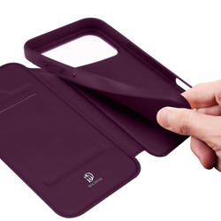 Чехол книжка темно-красного цвета (Dark Cherry) для iPhone 18 Pro Max и 17 Pro Max, серия Skin Pro Series от Dux Ducis