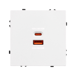Механизм розетки с быстрой USB зарядкой SCT-NOBE-MUAC-SFPL-FC-WH (65W, QC3) (Arlight, -) 054316