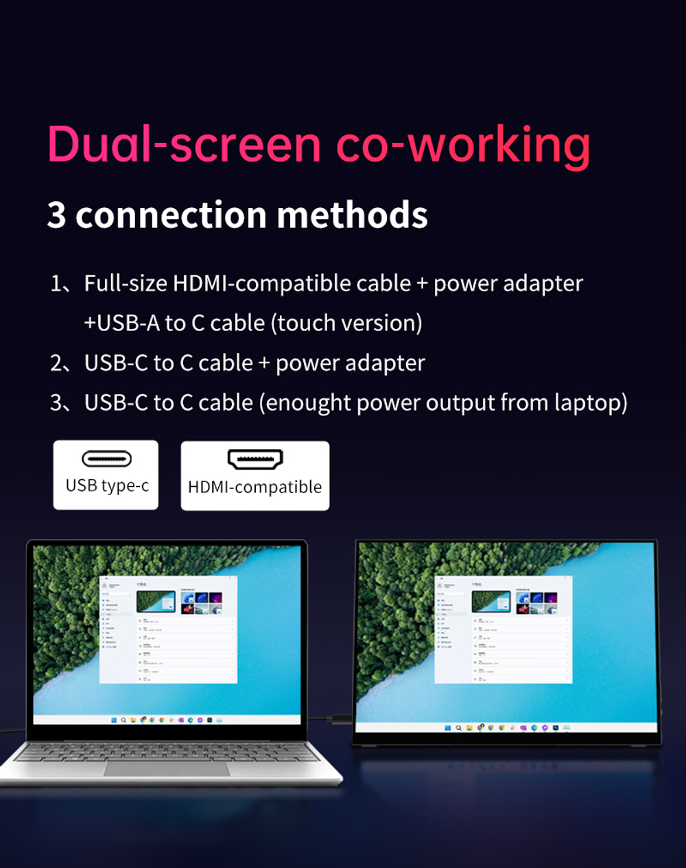 16" Портативный монитор VCHANCE 4K OLED 3840x2400, 60 Гц