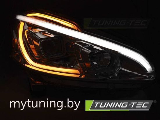 Передние фары TUBE LIGHT BLACK для Peugeot 208