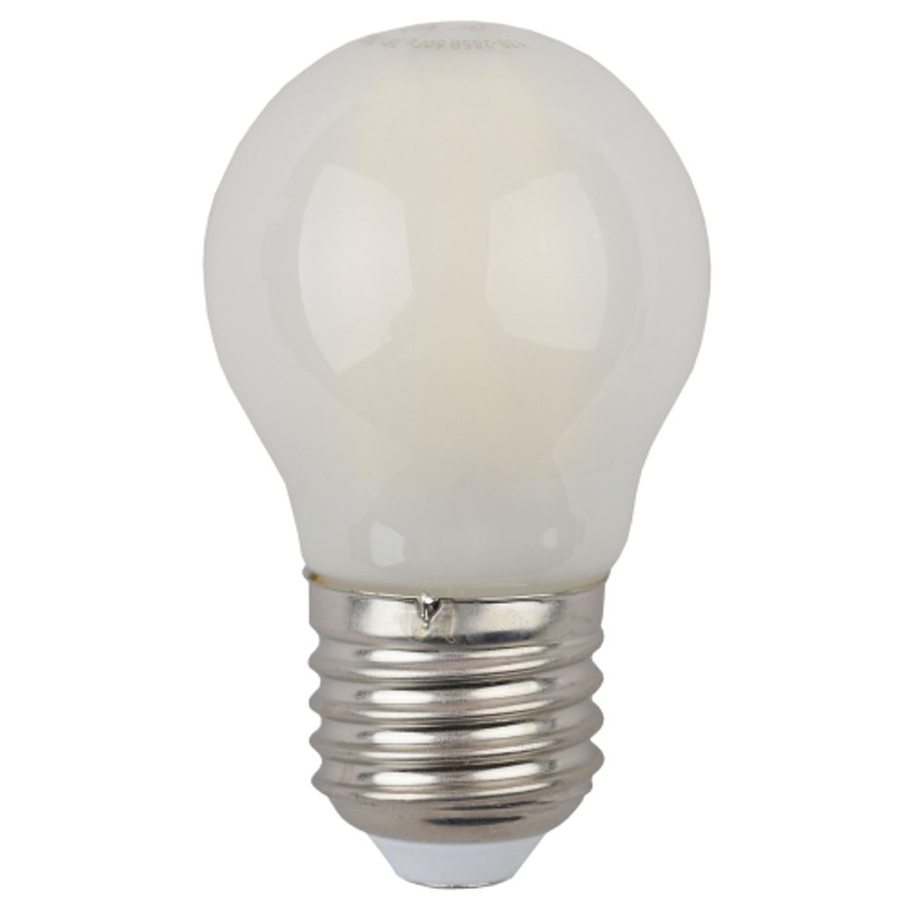 Лампа светодиодная ЭРА F-LED P45-7W-840-E27 frost 7Вт филамент шар матовый нейтральный белый свет Е27 | Филаментные декоративные