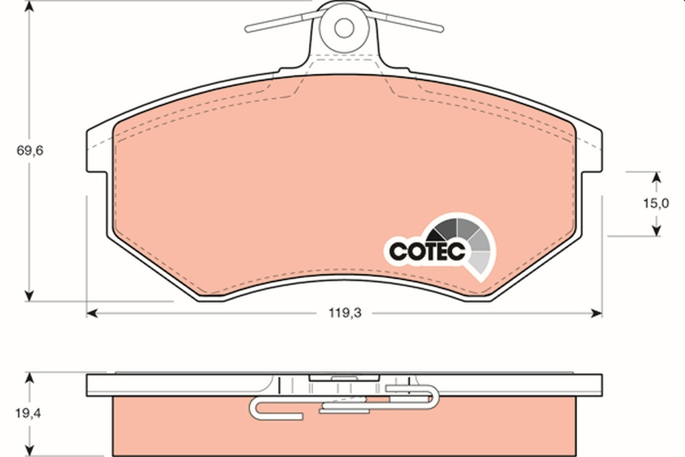 TRW - GDB826-TRW - Brake Pad Set, disc brake