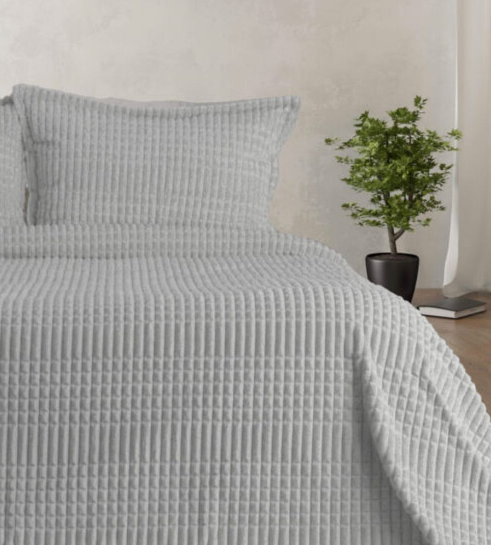 ZEPHYR HOME Merinos Покрывало 220х240 Велюр Светло сеpый