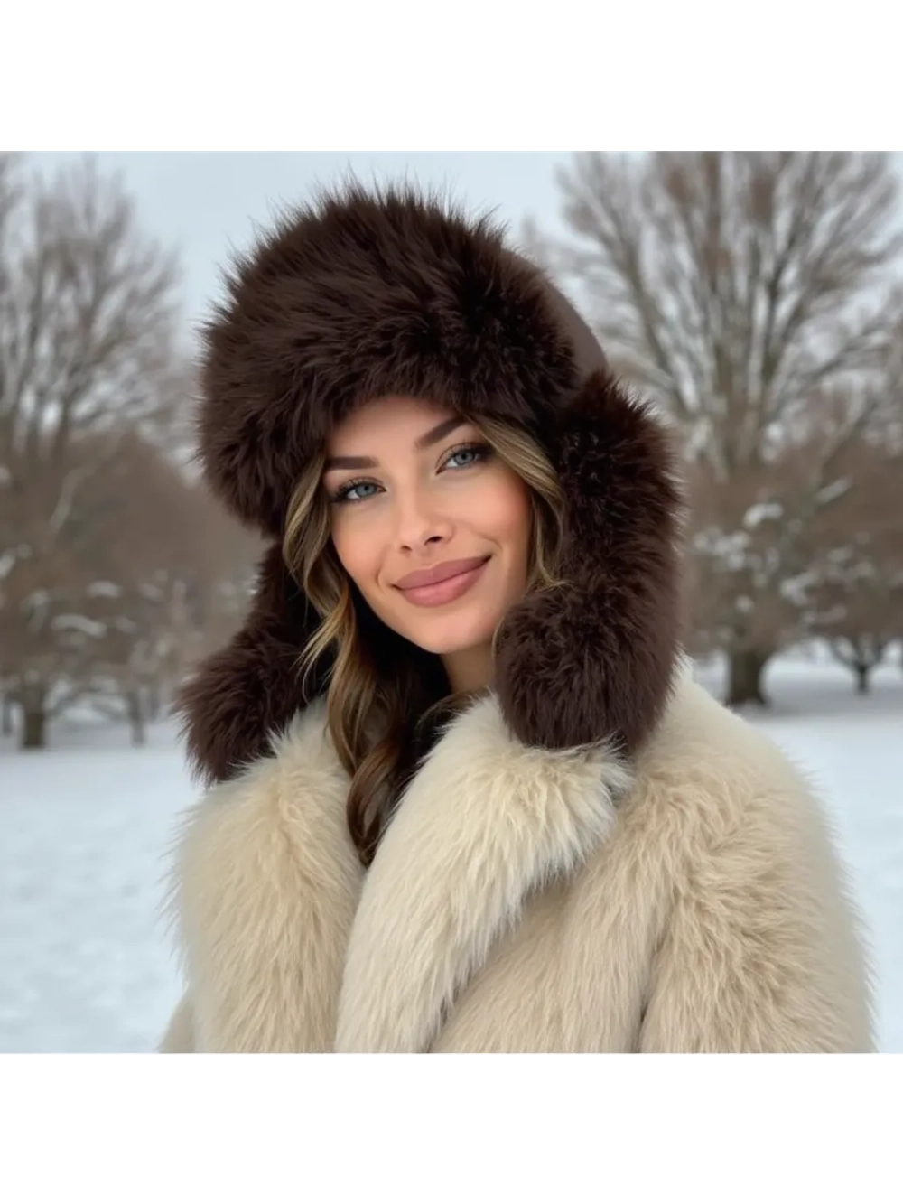 шапка ушанка зимняя меховая с флисом теплая стильная