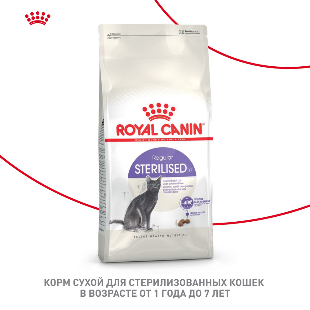 Royal Canin Sterilised 37 Стерилайзд Корм сухой для взрослых стерилизованных кошек в возрасте от 1 года до 7 лет 400г
