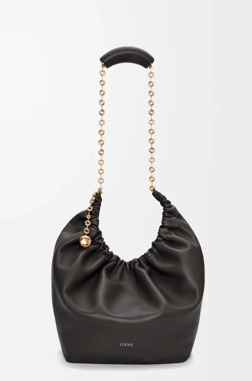 Loewe Средняя сумка-мешок Squeeze из мягкой кожи ягненка наппа, черный
