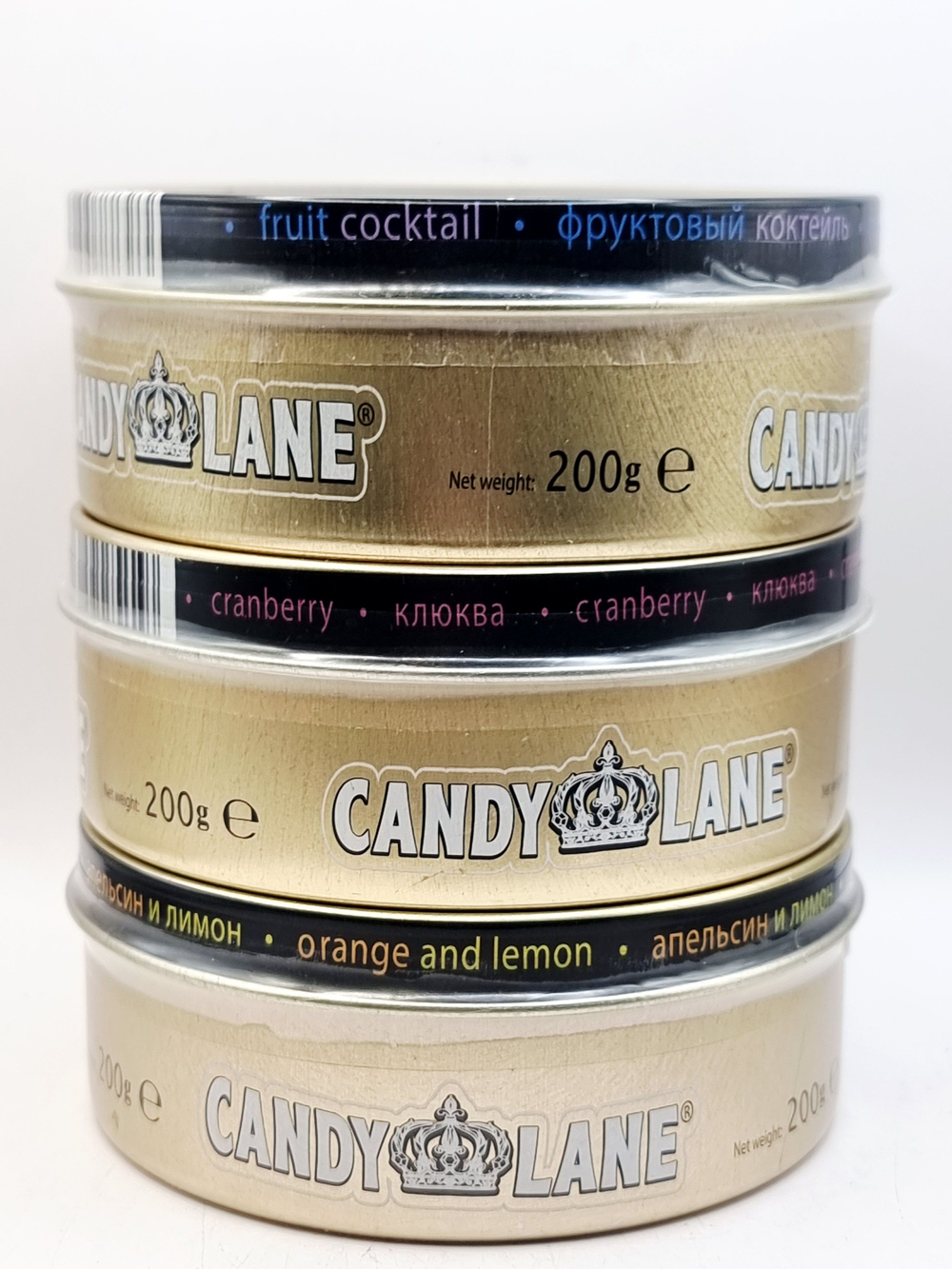 Леденцы Candy Lane Фруктовый коктейль, Клюква, Апельсин и лимон(200x3) 600 г