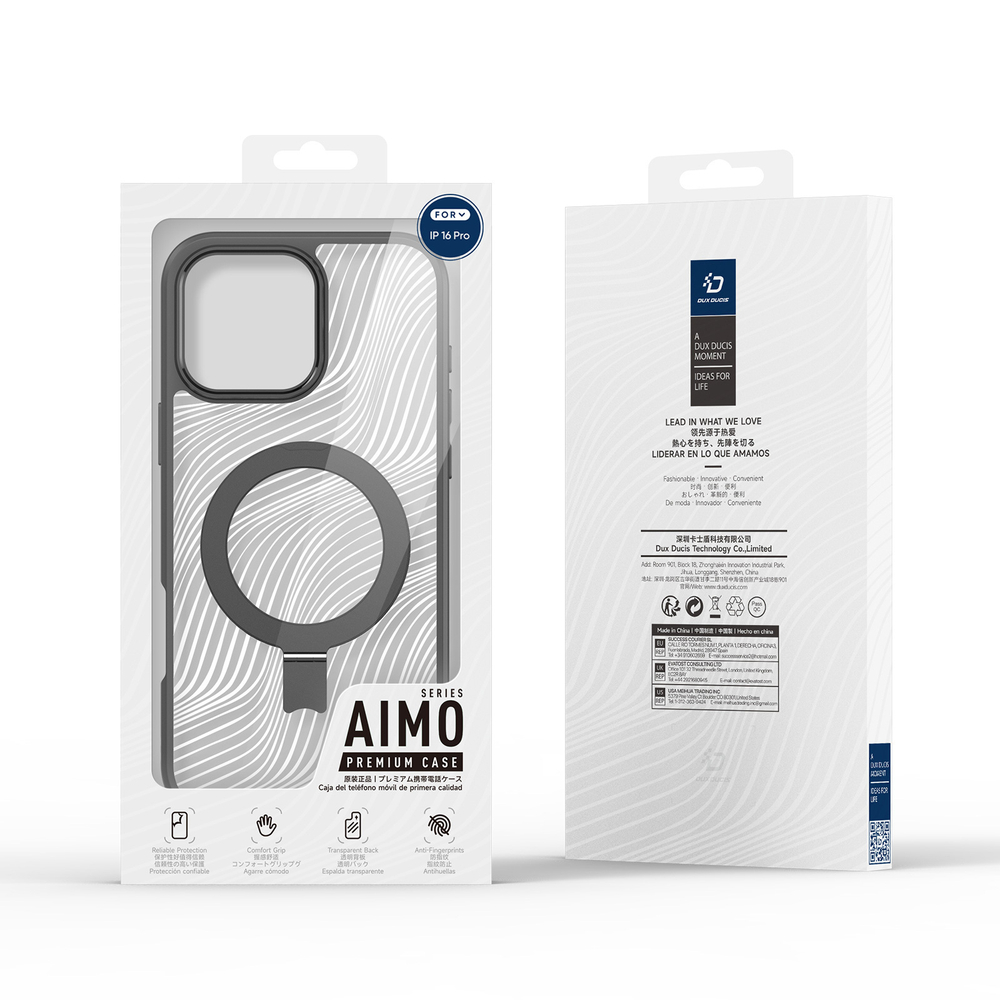 Чехол с поддержкой MagSafe от Dux Ducis для iPhone 16 Pro, серия Aimo Mag (версия с магнитной откидной подставкой)