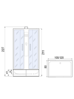 Душевая кабина RIVER QUADRO Б/К XL 100/80/41 MT с поддоном 100x80x220 10000013640 Универсальная Прямоугольник