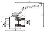 Кран 2-х ходовой шаровый NPT 1/2 DN 12 P=500 GE2NTT